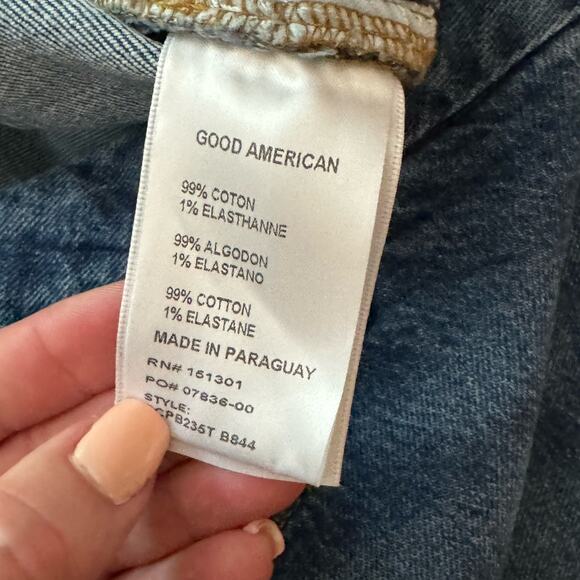 10/30 Good American Straight Leg Jeans Distressed Jeans - Picture 12 of 12